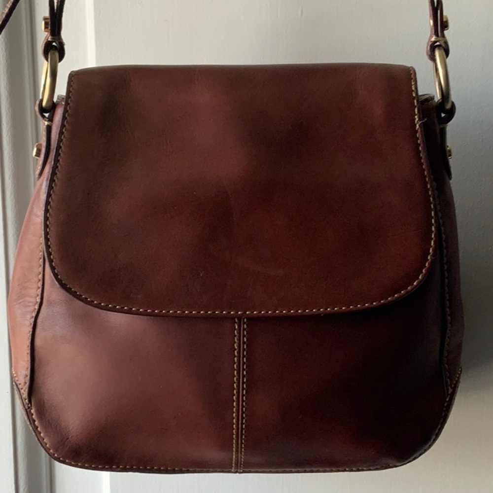 Liz Claiborne Brown Leather Crossbody Bag